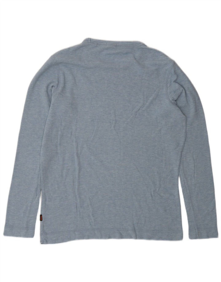 Hugo Boss Slim Fit Top cu mânecă lungă, mare, albastru