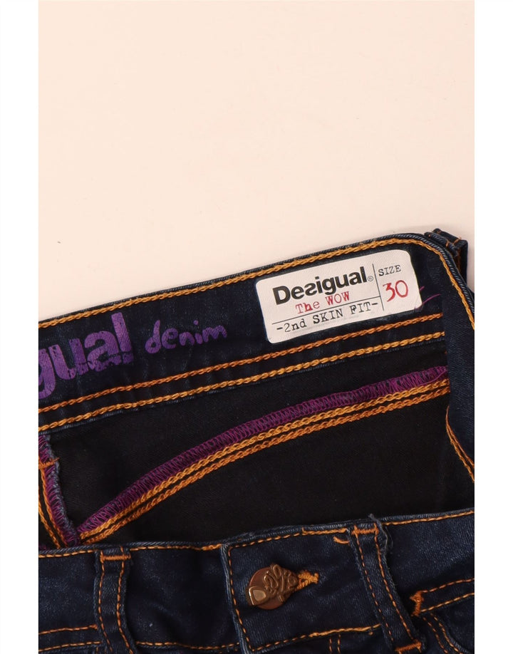 Blugi skinny pentru femei Desigual W30 L34 bleumarin