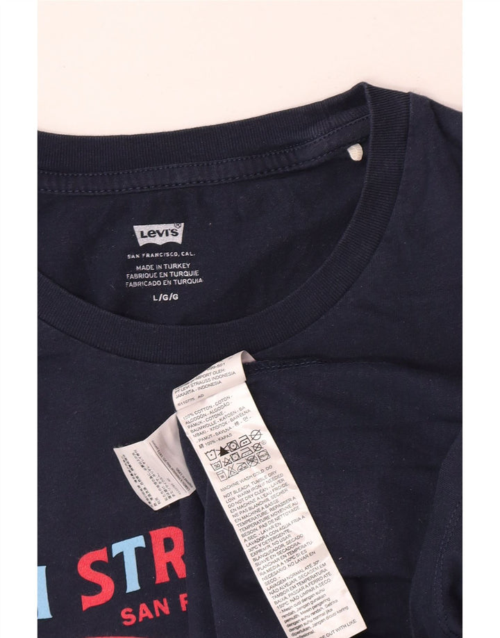 Tricou grafic pentru bărbați Levi's Top mare din bumbac bleumarin