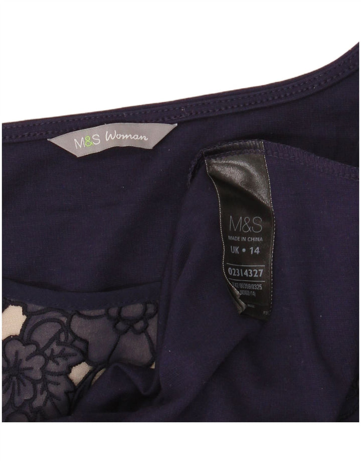 MARKS & SPENCER Rochie A-Line pentru femei UK 14 Medium Bleumarin Floral