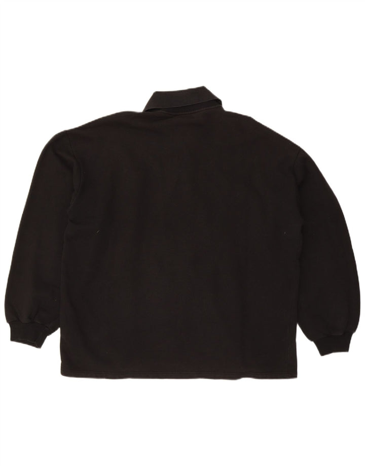 DOLCE & GABBANA Mens Long Sleeve Polo Shirt XL Black Cotton