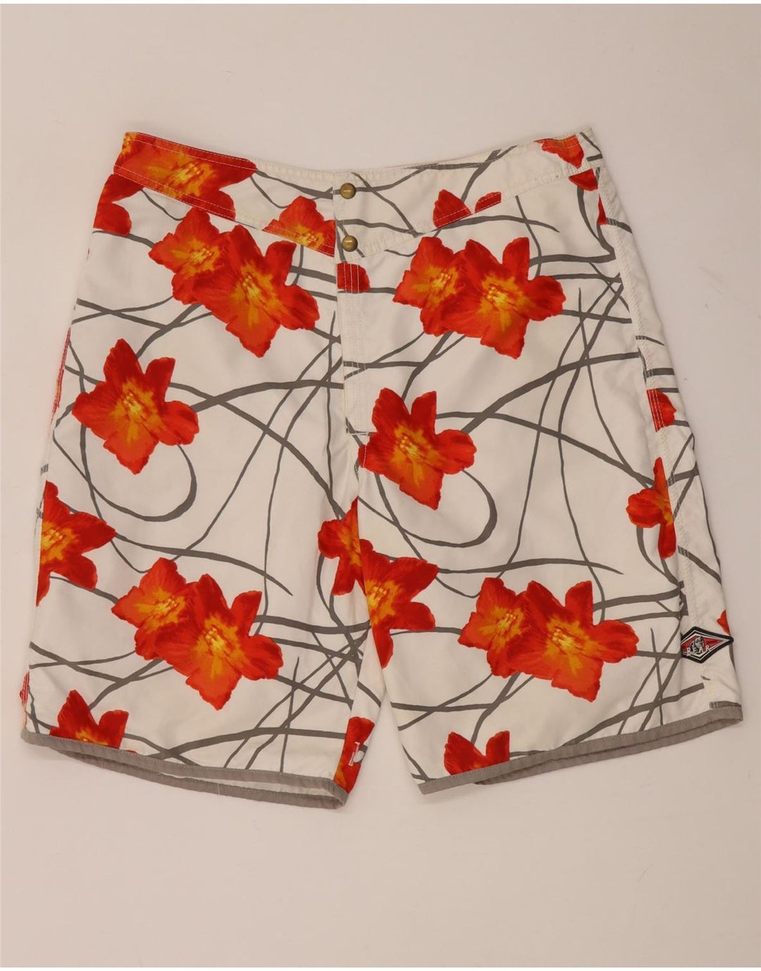 Pantaloni scurți de înot reversibile pentru bărbați Bear, poliester alb mediu
