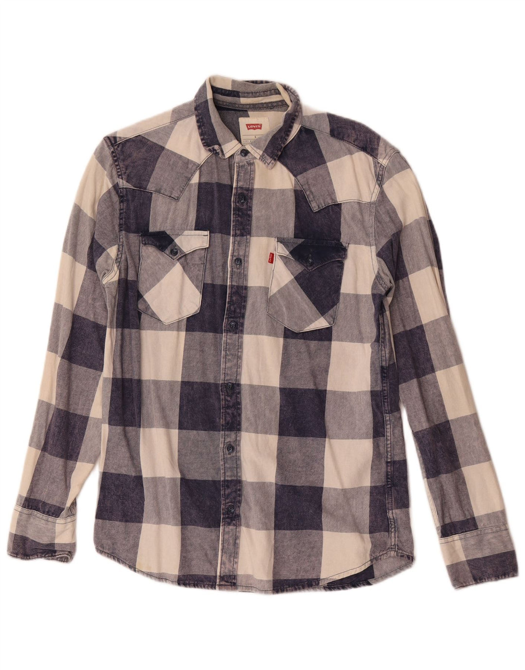 Cămașă de flanel pentru bărbați Levi's, din bumbac cu carouri, albastru bleumarin