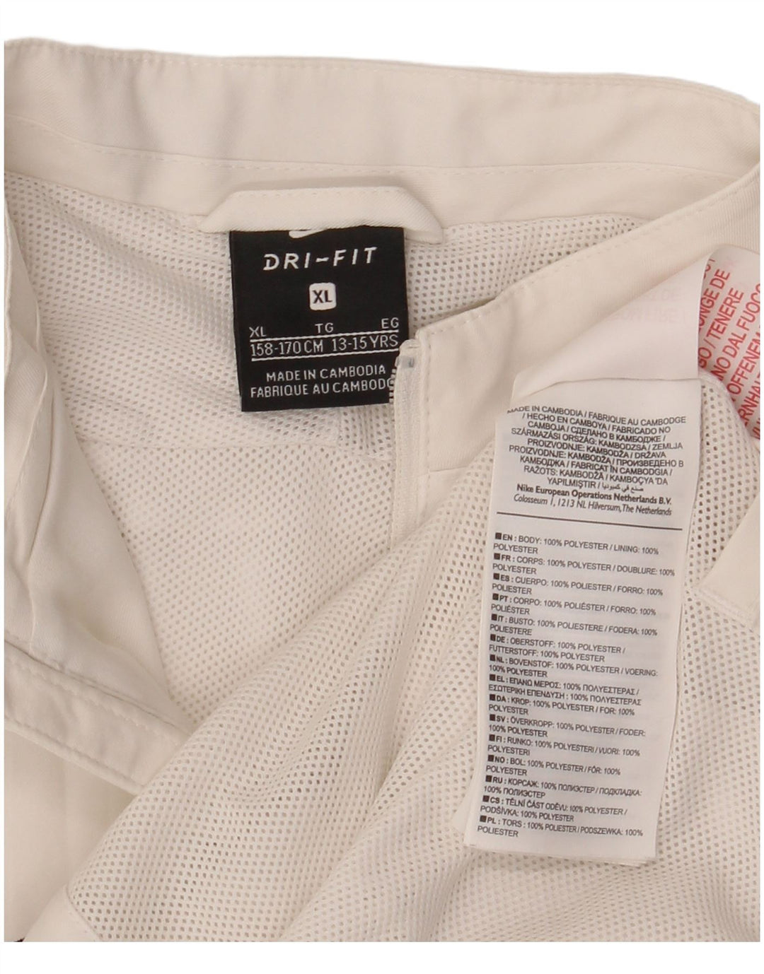 Jachetă de ploaie Nike Dri Fit pentru băieți 13-14 ani XL, alb, poliester bloc de culoare