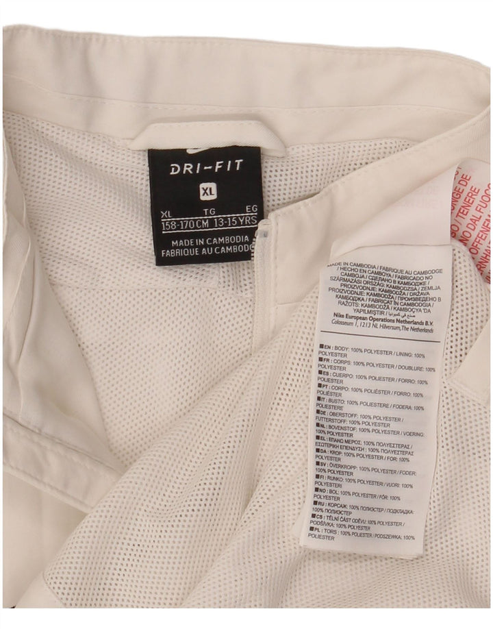 Jachetă de ploaie Nike Dri Fit pentru băieți 13-14 ani XL, alb, poliester bloc de culoare