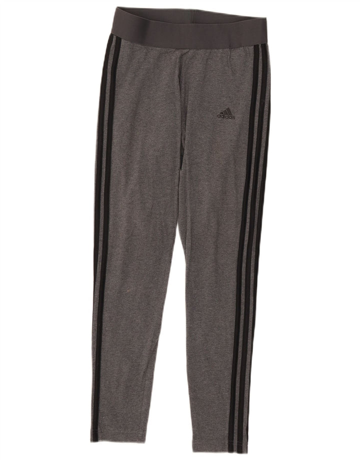 Leggings pentru femei ADIDAS UK 8/10 mic bumbac gri