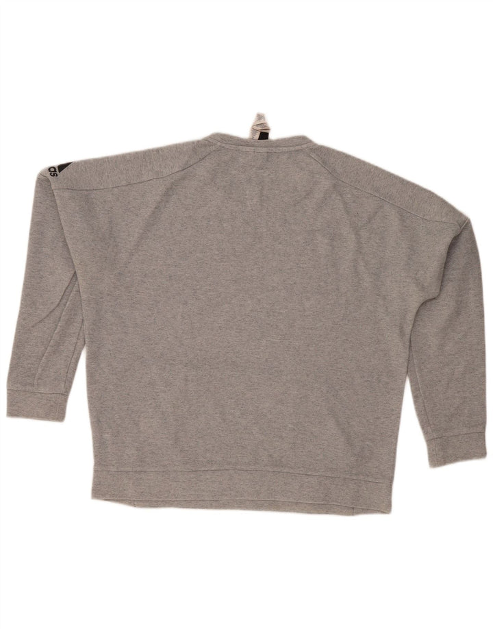 Hanorac pentru bărbați Adidas Jumper mare, gri, bumbac