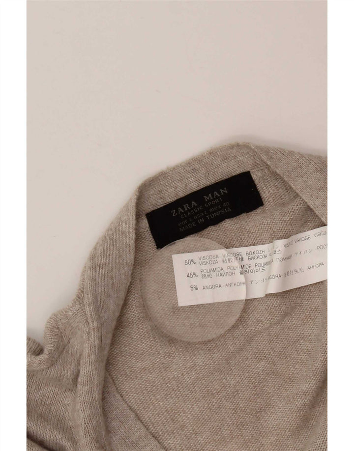 Pulover cardigan pentru bărbați Zara, mare, gri din viscoză