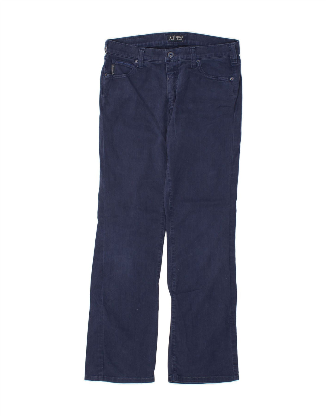 ARMANI Womens Straight Jeans W29 L30 Navy Blue Cotton Vintage Armani and Second-Hand Armani from Messina Hembry 