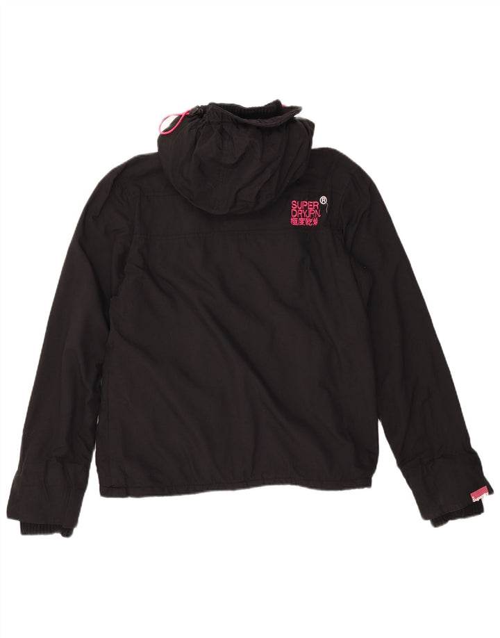 Superdry Windcheater Graphic Windbreaker Jacket pentru femei UK 14 Medium Black