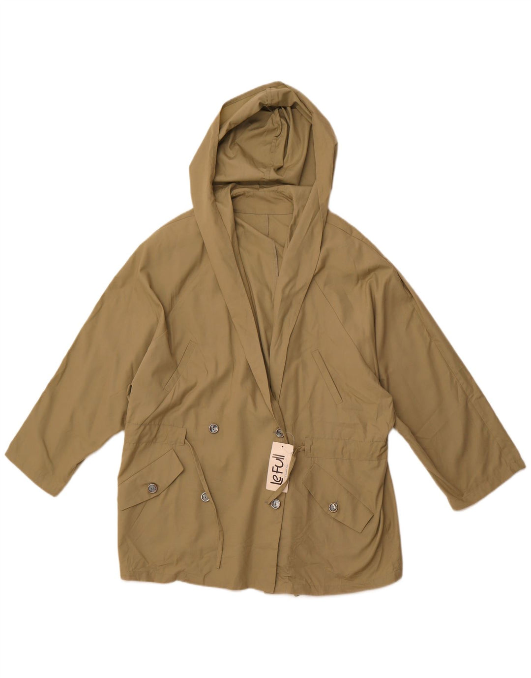 LE FULL Palton supradimensionat pentru femei cu glugă dublu piept UK 14 Medium Khaki