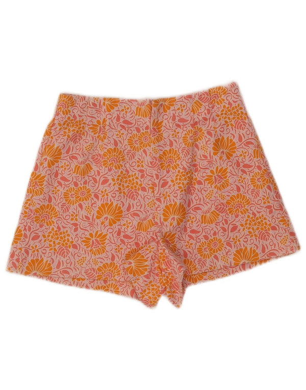 Zara Womens Casual Shorts XS W24  Pink Floral Linen