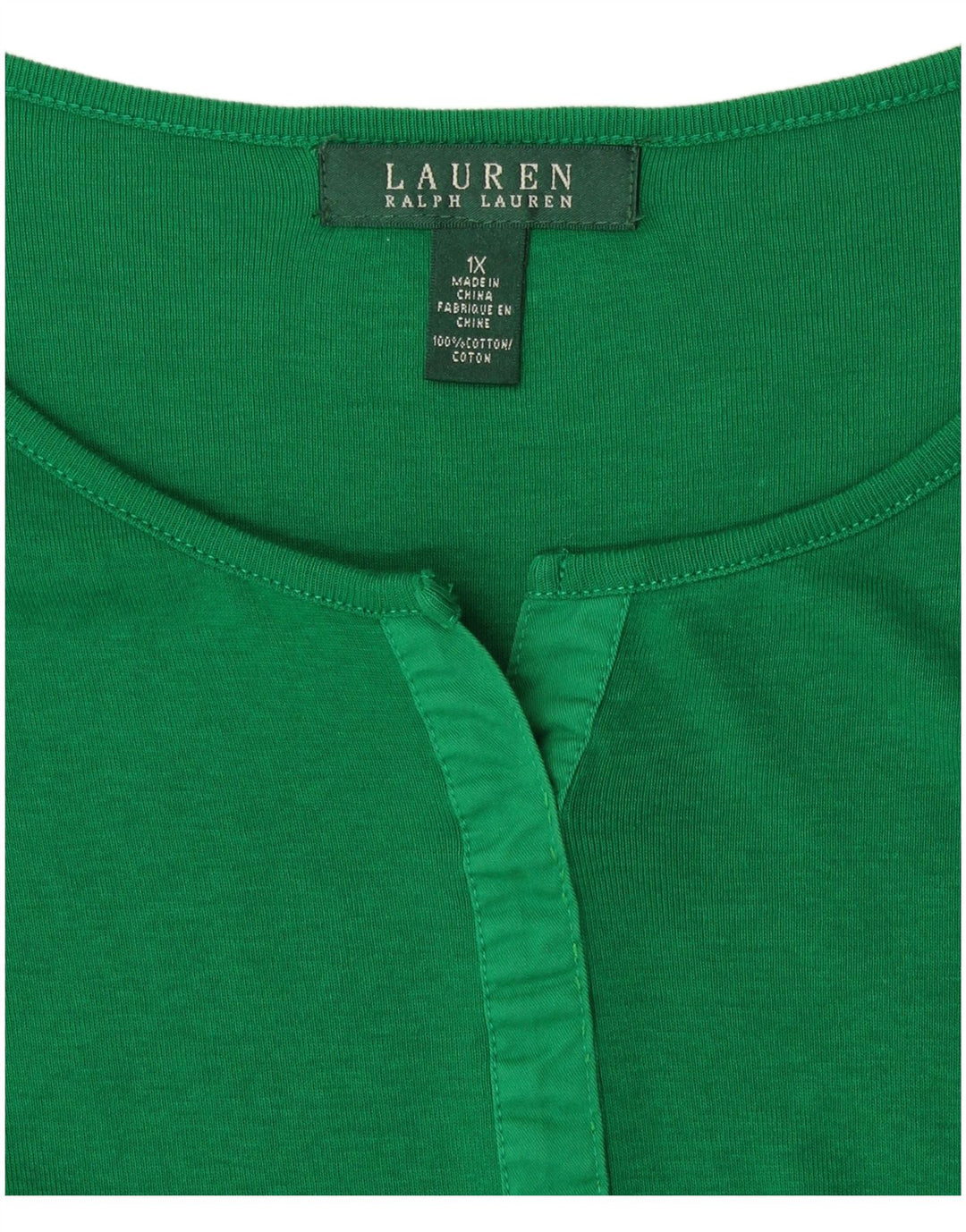 Top pentru femei RALPH LAUREN cu mânecă lungă UK 18 XL bumbac verde