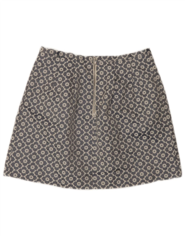 Fusta mini pentru femei Oasis UK 10 Small W28 Gri Floral Poliester