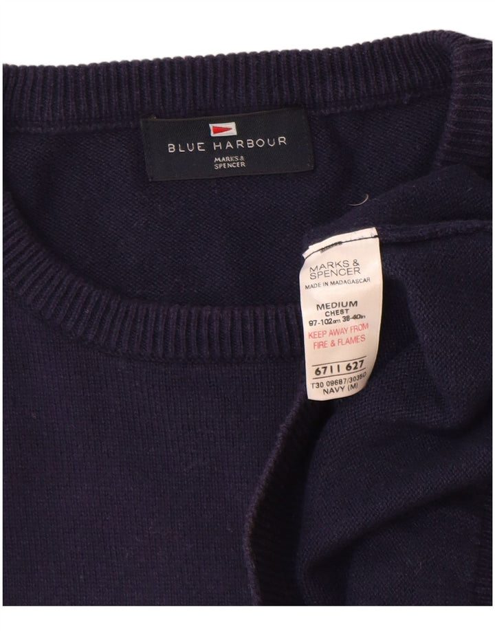 Pulover Marks & Spencer pentru bărbați, Blue Harbour, cu decolteu triplu, albastru bleumarin mediu