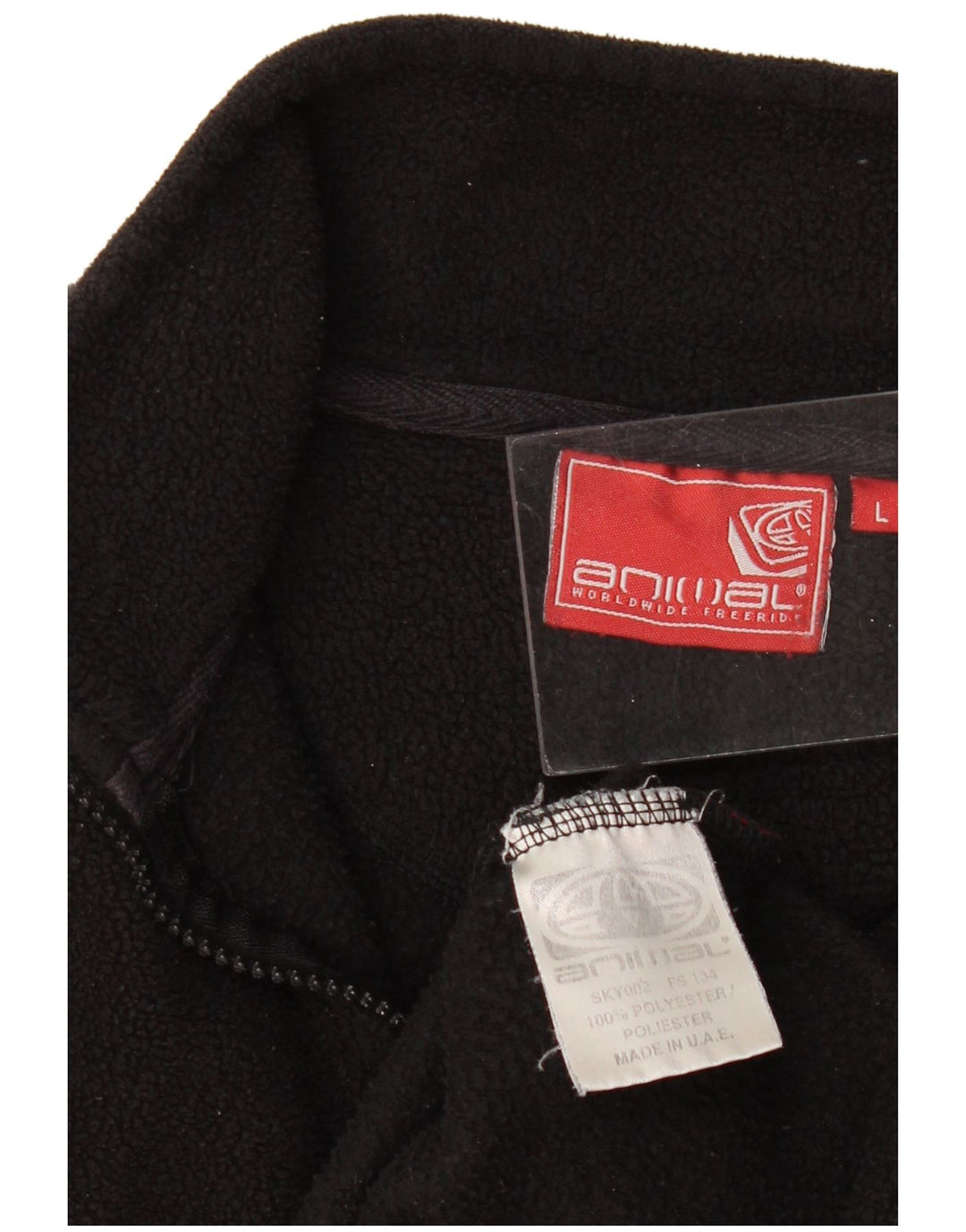 Jumper pentru bărbați ANIMAL, cu fermoar și gât, din lână, poliester mare, negru