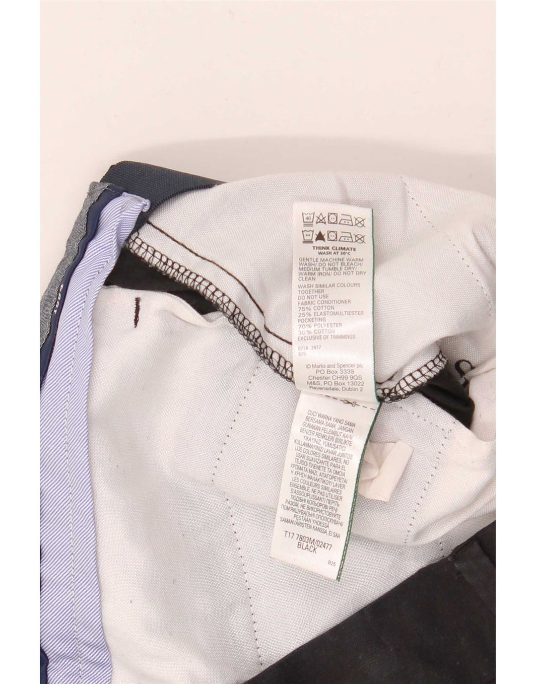 Pantaloni scurți chino pentru bărbați Marks & Spencer W30, bumbac mediu negru