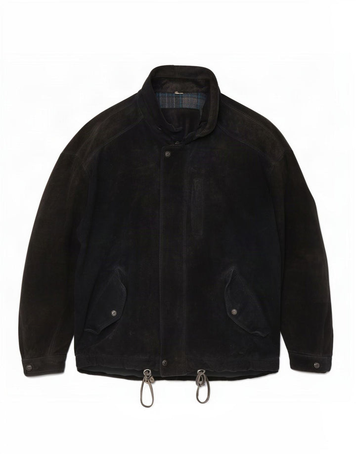 Jachetă vintage pentru bărbați din piele intoarsa UK 42 XL negru