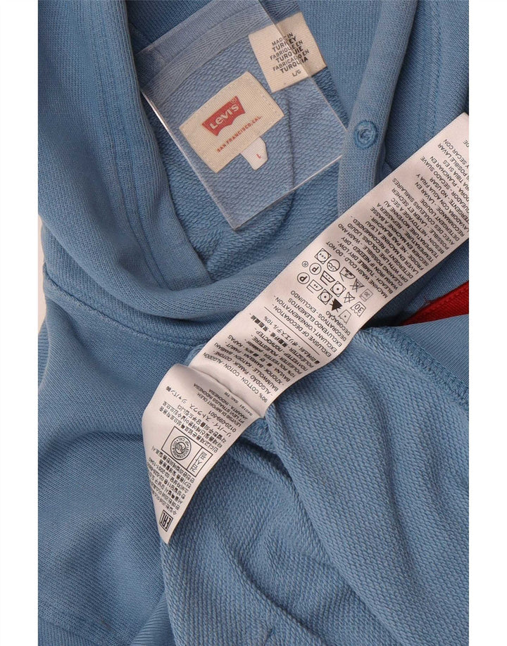 Pulover cu capota cu grafic Levi's pentru bărbați, mare, albastru, bumbac