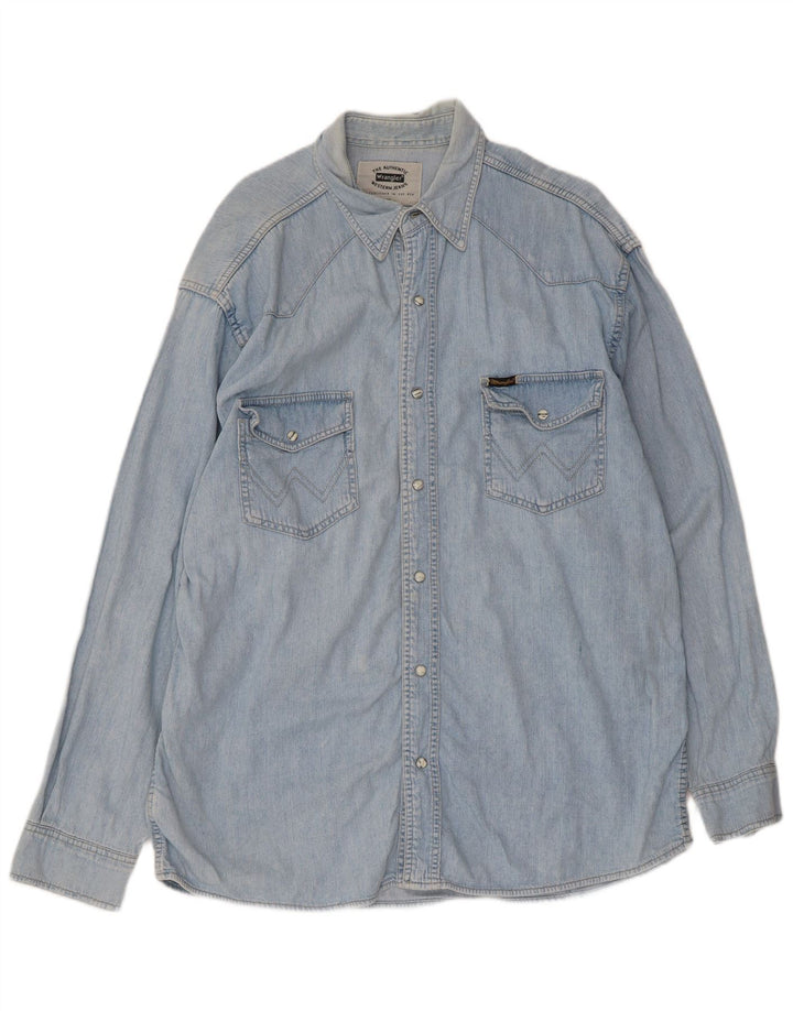 Cămașă din blugi pentru bărbați Wrangler, bumbac albastru XL