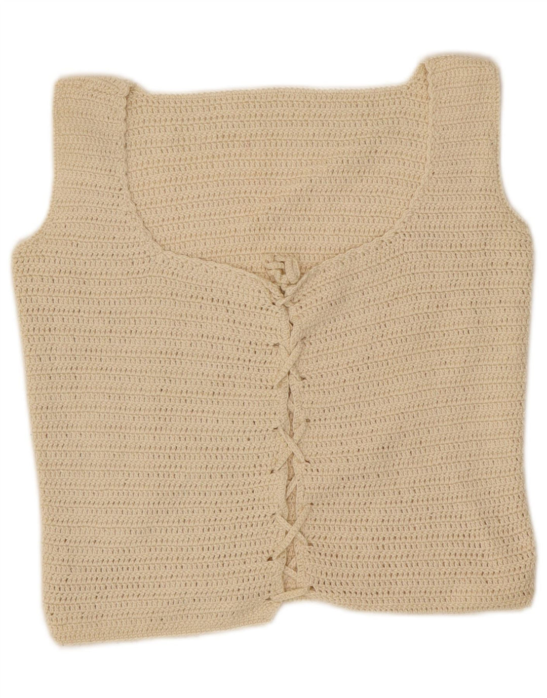 Crop Top Vintage pentru femei UK 10 Small Off White