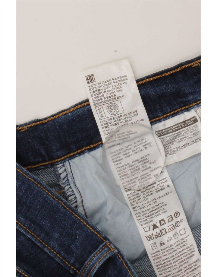 Pantaloni scurți Levi's din blugi cu talie mare pentru femei W30, bumbac albastru mediu
