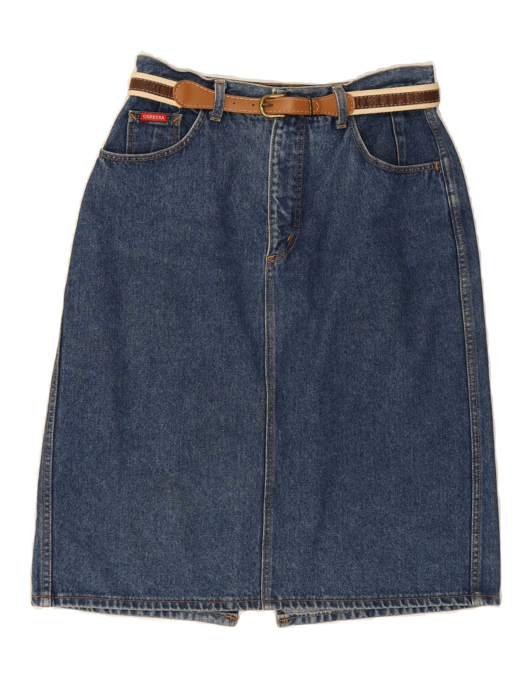 CARRERA Womens Denim Skirt W32 Large Blue Cotton Vintage Carrera and Second-Hand Carrera from Messina Hembry 