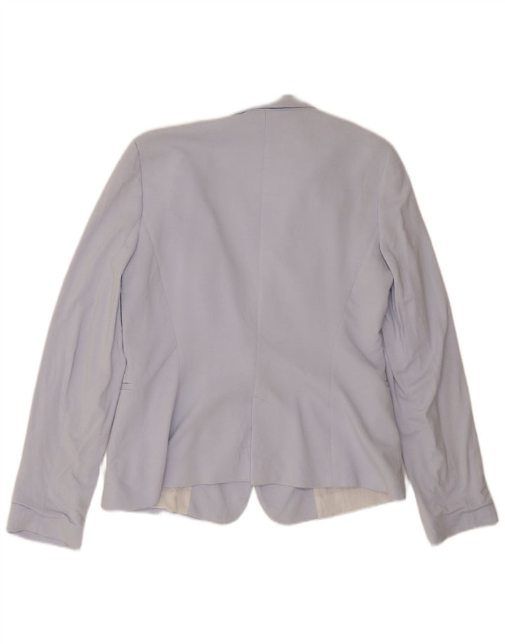 Blazer pentru femei Zara cu 1 nasture UK 14, mare, albastru, viscoza