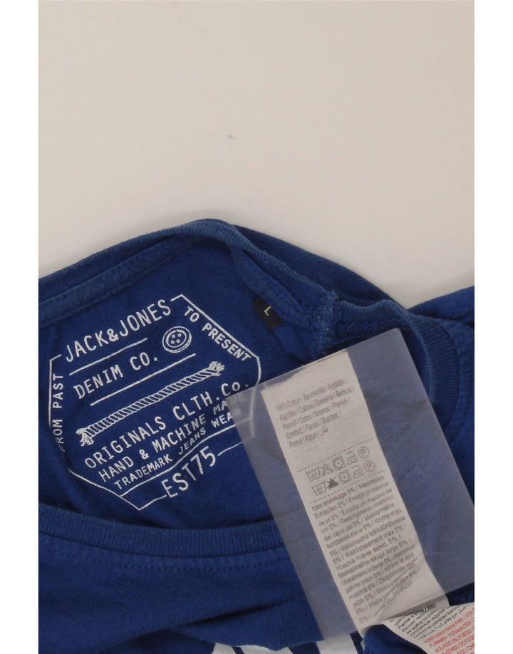 Jack & Jones Tricou cu mânecă lungă, mare, albastru, pentru bărbați