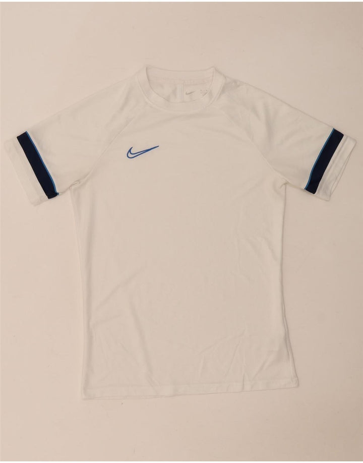 Tricou NIKE Dri Fit pentru bărbați Top mediu alb din poliester color bloc