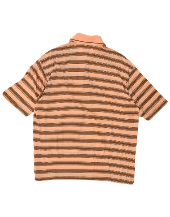 Tricou polo pentru bărbați Franco Ziche, cu dungi mari, bej