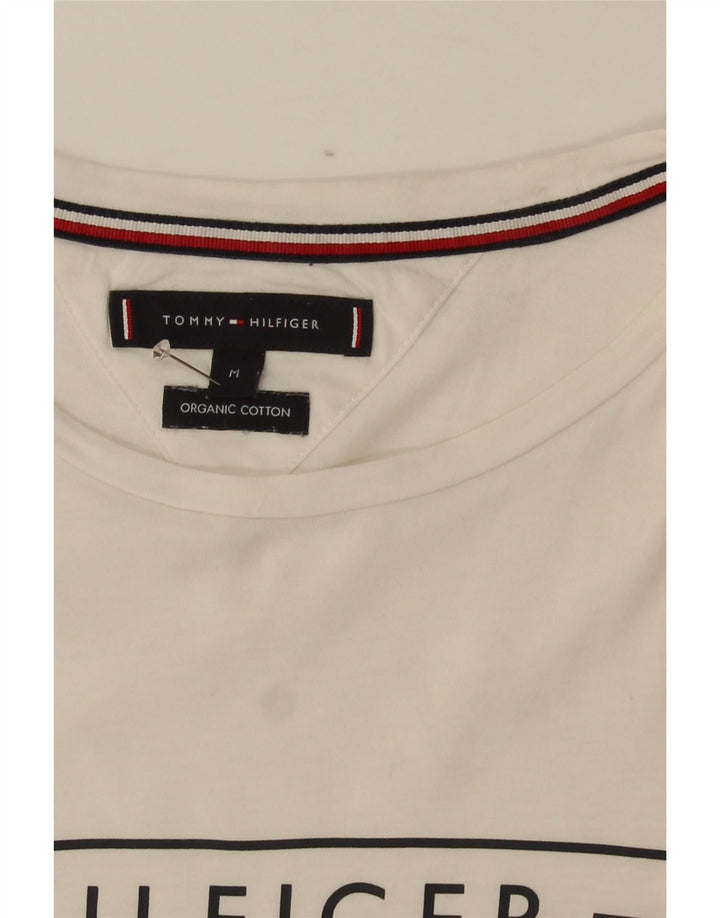 Tricou grafic Tommy Hilfiger pentru bărbați Top mediu din bumbac alb