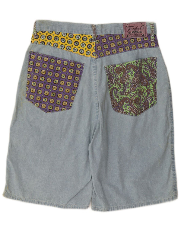 Bermude Fordocks pentru bărbați IT 46 Small W30 Blue Patchwork Bumbac