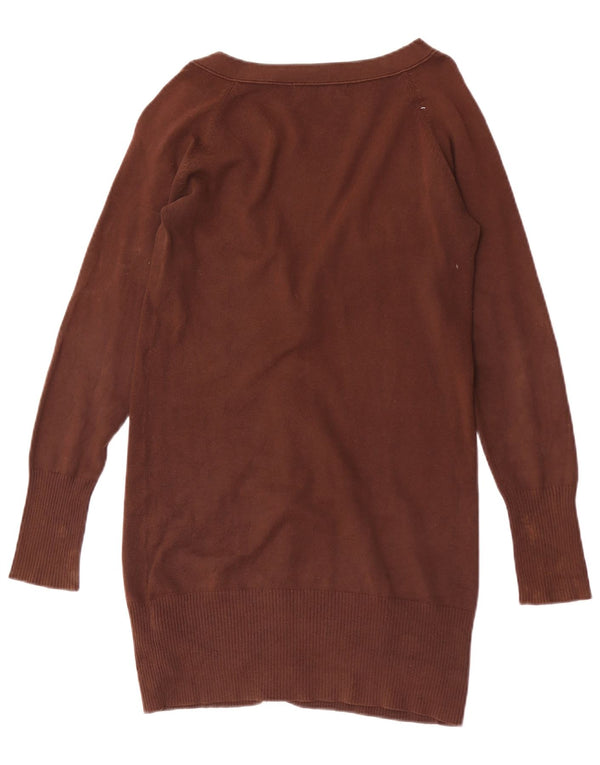 Pulover cardigan pentru femei Zara UK 12, bumbac maro mediu