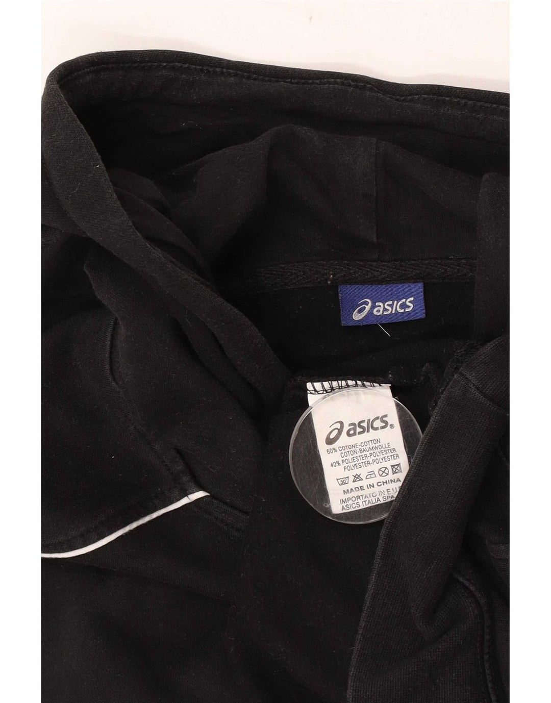 Pulover Asics pentru bărbați, bumbac mediu negru
