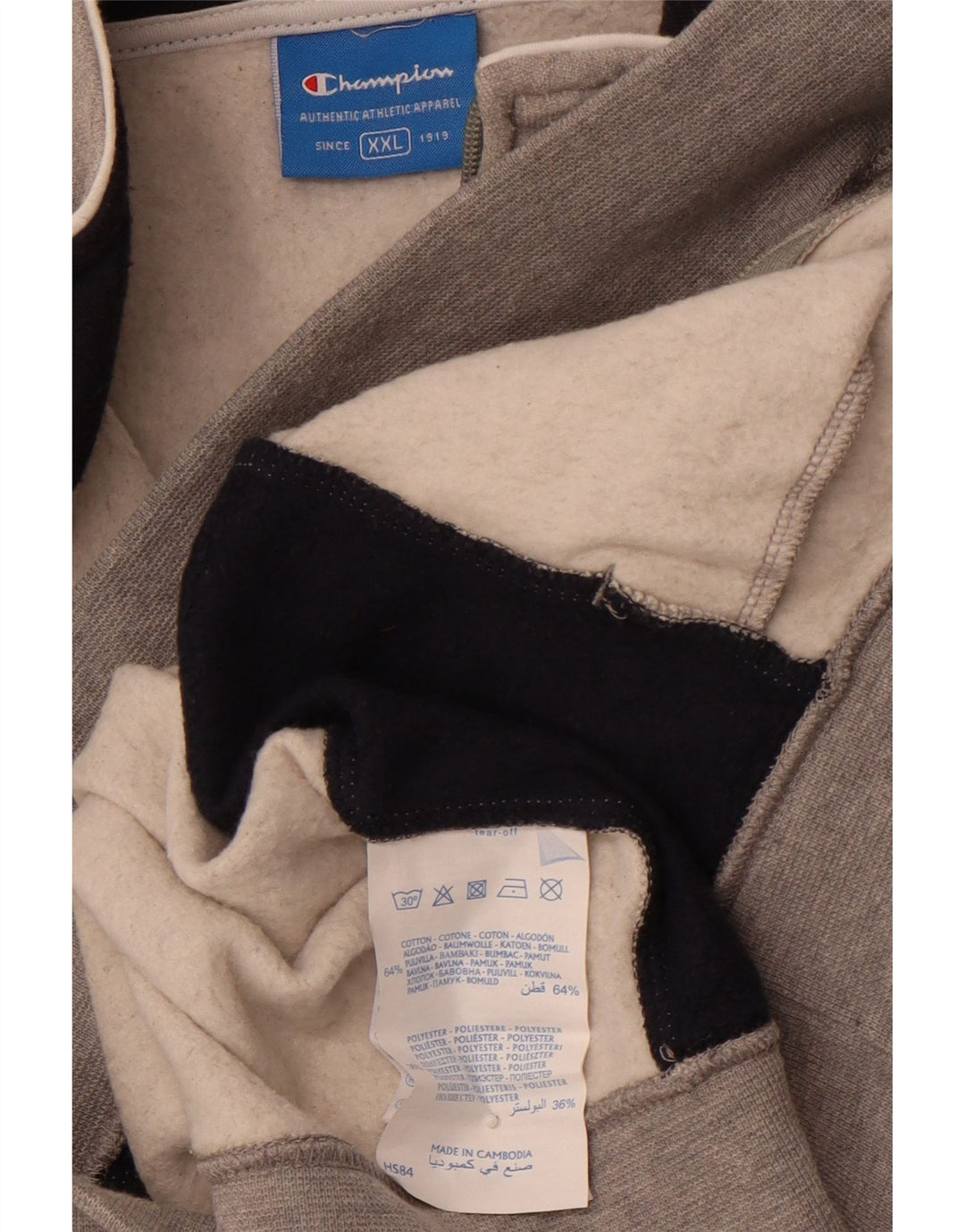 Jachetă de trening pentru bărbați CHAMPION 2XL, bumbac color bloc, gri