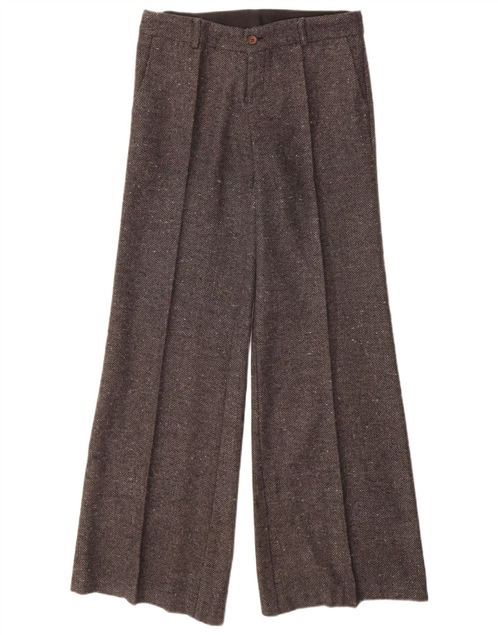 Pantaloni casual pentru femei VINTAGE IT 40 Small W28 L32 Gri Herringbone