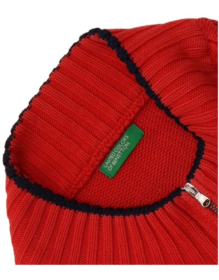 Pulover cardigan grafic Benetton pentru femei UK 8 Small Red