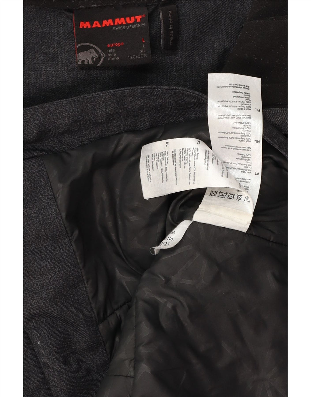 MAMMUT Jachetă de vânt cu glugă pentru femei UK 16, mare, gri, poliester