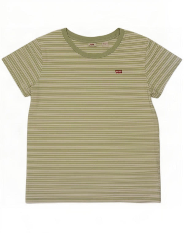 Tricou pentru femei Levi's Top UK 16, bumbac cu dungi verzi mari