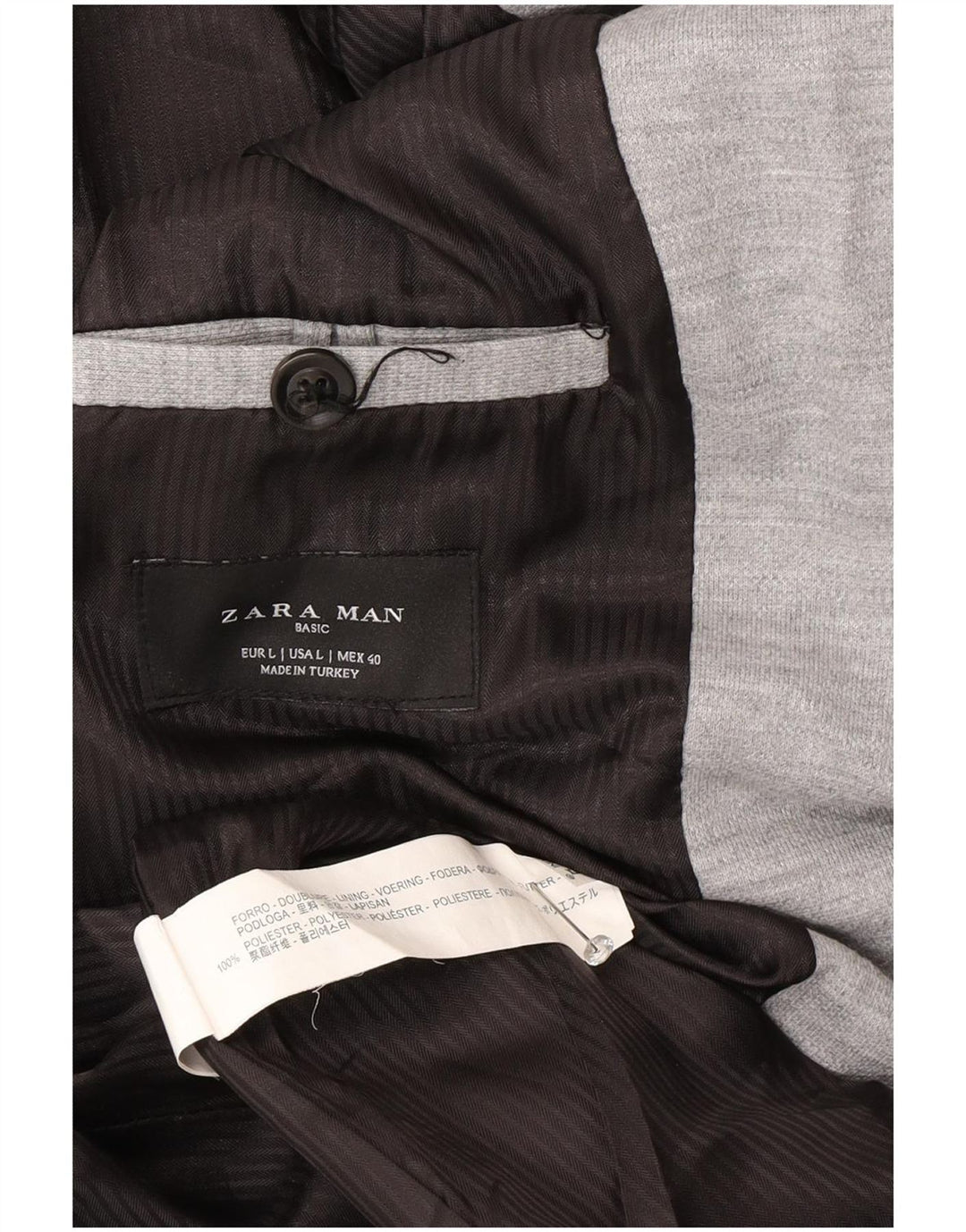 Blazer pentru bărbați Zara, cu 2 nasturi, UK 40, mare, gri