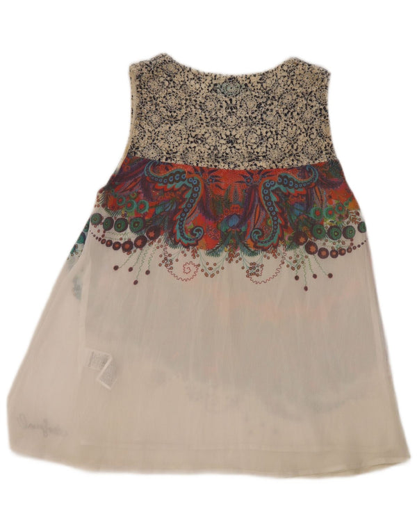 DESIGUAL Bluză cu grafică pentru femei Top UK 10 Small Multicolor Paisley