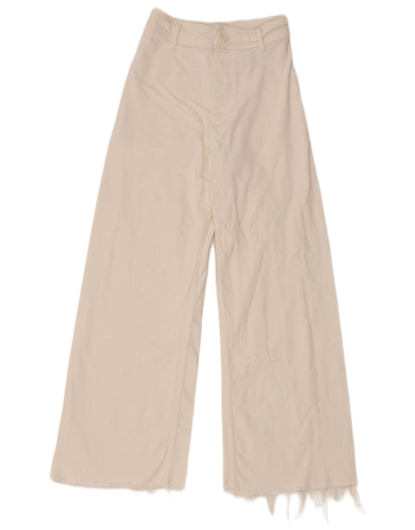 Blugi drepti pentru femei Zara EU 34 2XS L24 L27 Bumbac alb