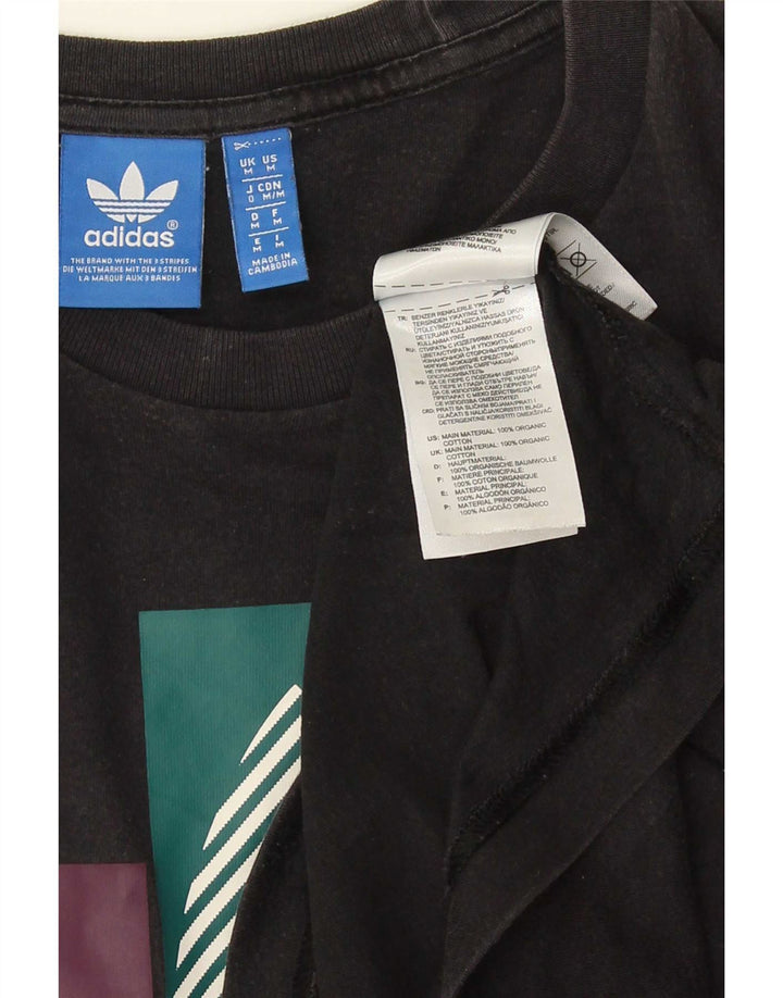 Tricou grafic Adidas pentru bărbați Top mediu negru bumbac