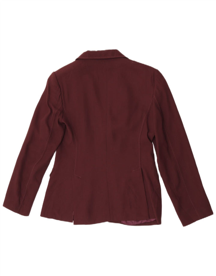 Jachetă pentru femei Benetton cu 2 nasturi IT 42 Viscoză Burgundy medie