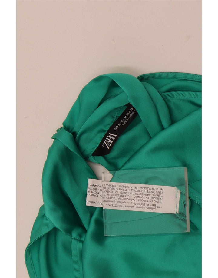 Bluză fără mâneci pentru femei Zara UK 14 Poliester verde mediu