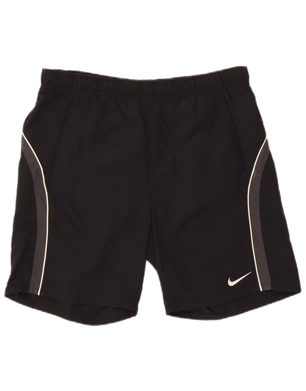 Pantaloni scurti sport grafic NIKE pentru bărbați, nailon mic, negru