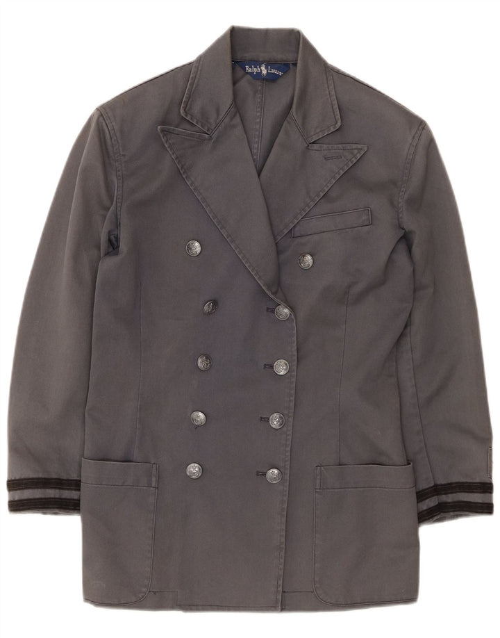 Palton dublu pentru femei Ralph Lauren US 4 mic bumbac gri