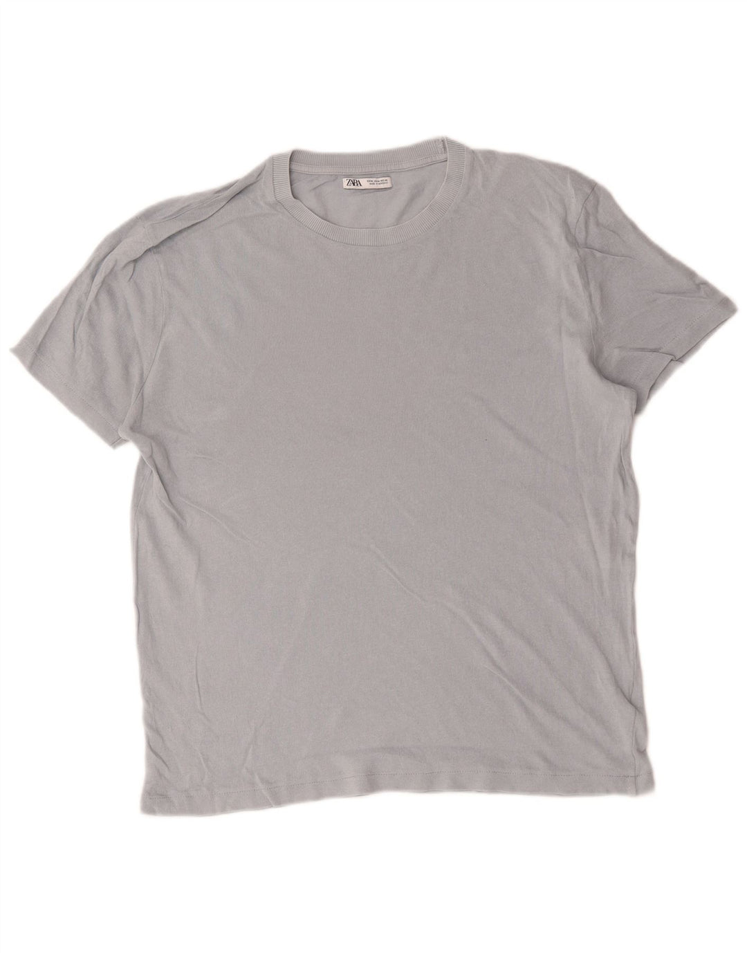 Tricou pentru bărbați Zara Top din bumbac gri mediu