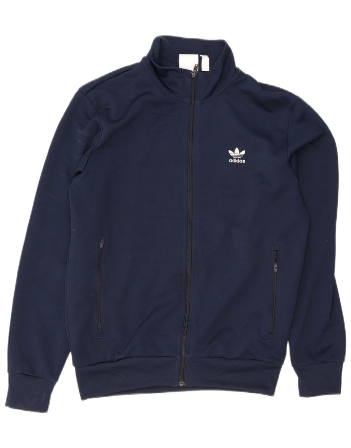 Jachetă de trening pentru bărbați Adidas, poliester, albastru, mediu